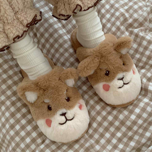 Mignon Animal femmes mode Kawaii moelleux hiver chaud pantoufles femme dessin animé maison pantoufles chaussures drôles