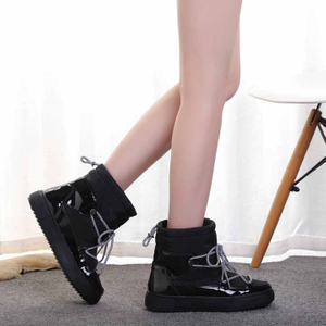 Femmes bottes d'hiver dames bottes de neige à lacets femmes bottines en peluche fourrure chaussures chaudes 