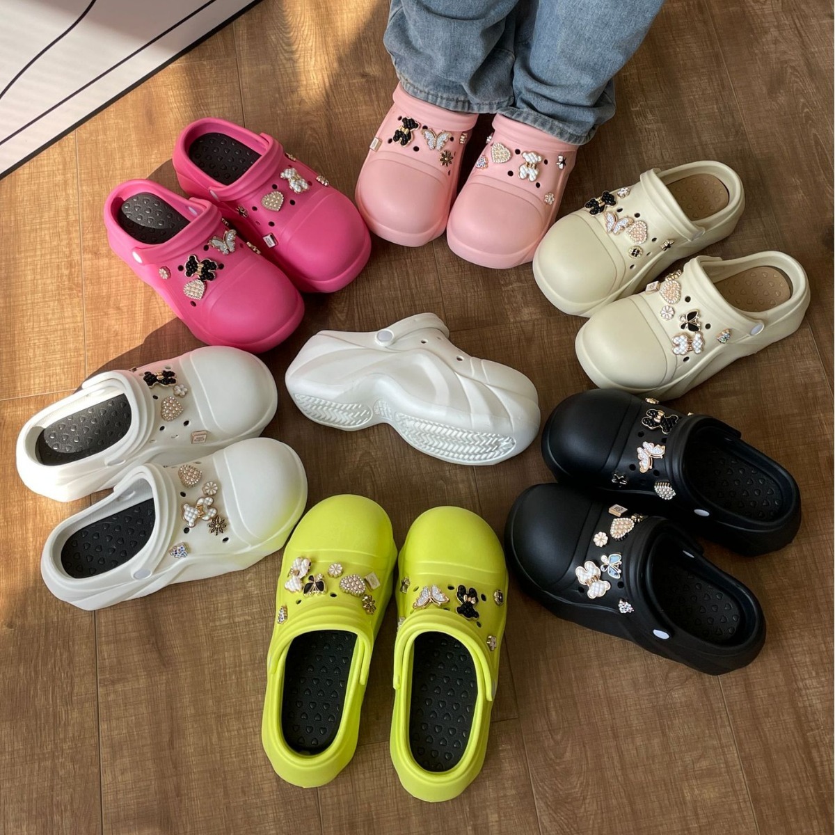 Pantoufles d'&eacute;t&eacute; &agrave; plateforme pour femmes, sabots, chaussures de jardin, sandales de plage en plein air, pantoufles &agrave; semelles compens&eacute;es, diapositives d'int&eacute;rieur et d'ext&eacute;rieur