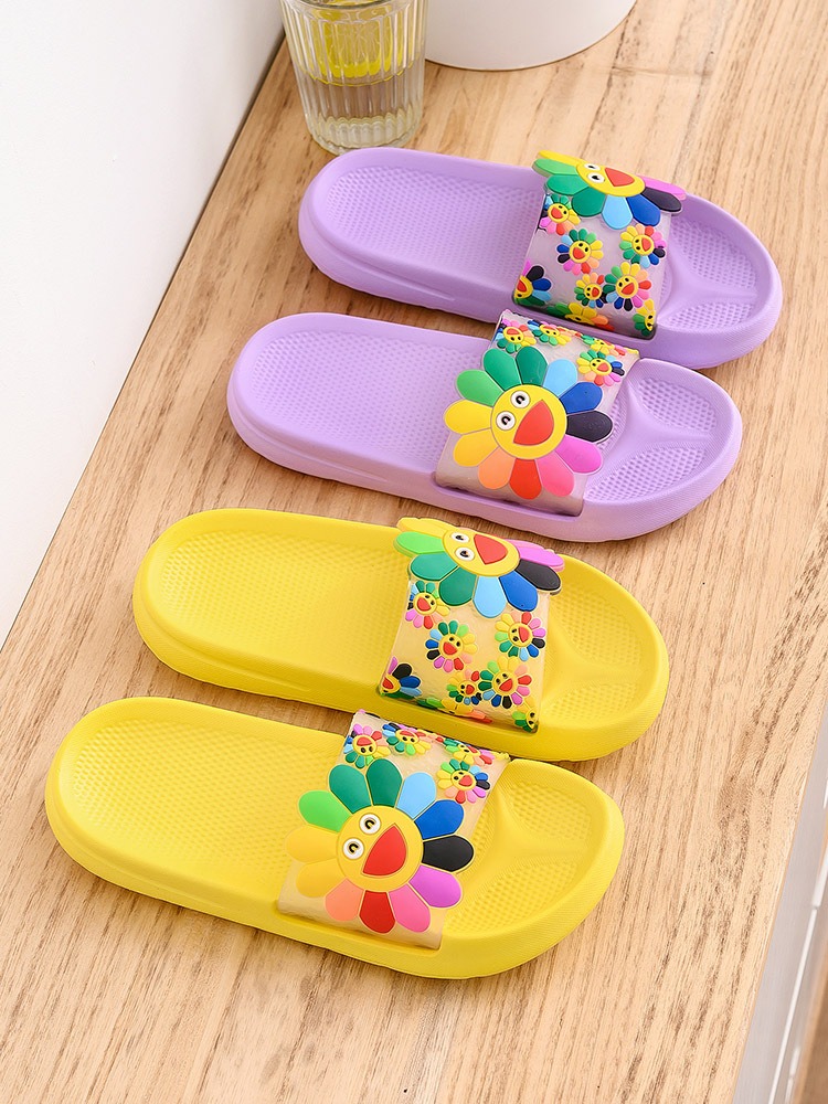 Pantoufles de plage &agrave; plateforme, sandales pour enfants, tongs plates d&eacute;contract&eacute;es pour filles, chaussures d'ext&eacute;rieur d'&eacute;t&eacute; pour le bain &agrave; la maison