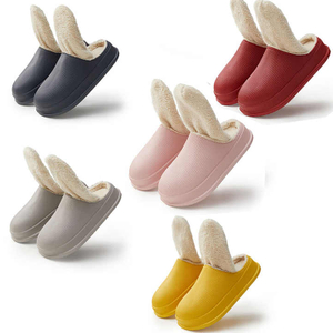 EVA chaud automne hiver antidérapant amoureux maison fond épais intérieur en peluche imperméable coton pantoufles femme chaud sabot de jardin