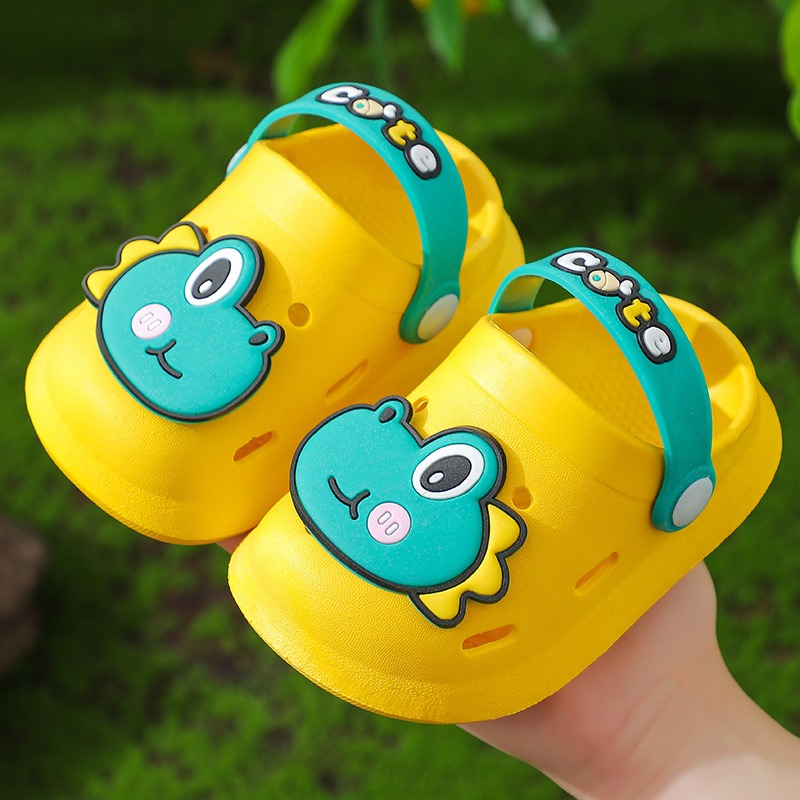 Pantoufles de dinosaure pour b&eacute;b&eacute;s gar&ccedil;ons et filles, sandales d'&eacute;t&eacute; pour la maison, chaussures de jardin l&eacute;g&egrave;res pour enfants, vente en gros
