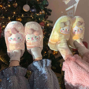 Pantoufles pelucheuses en forme de chat pour femme, intérieur et extérieur, chaussures de maison avec animaux amusants, mousse à mémoire de forme douce, pantoufles confortables en peluche