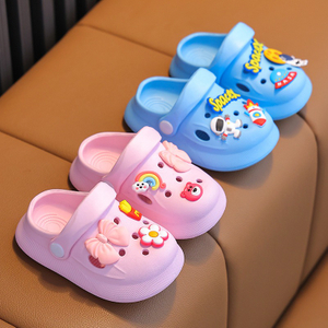 Diapositives de jardin mignonnes pour garçons et filles, sabots pour enfants, pantoufles de plage d'été, sandales de jeu, chaussures de dessin animé, nœuds à fleurs