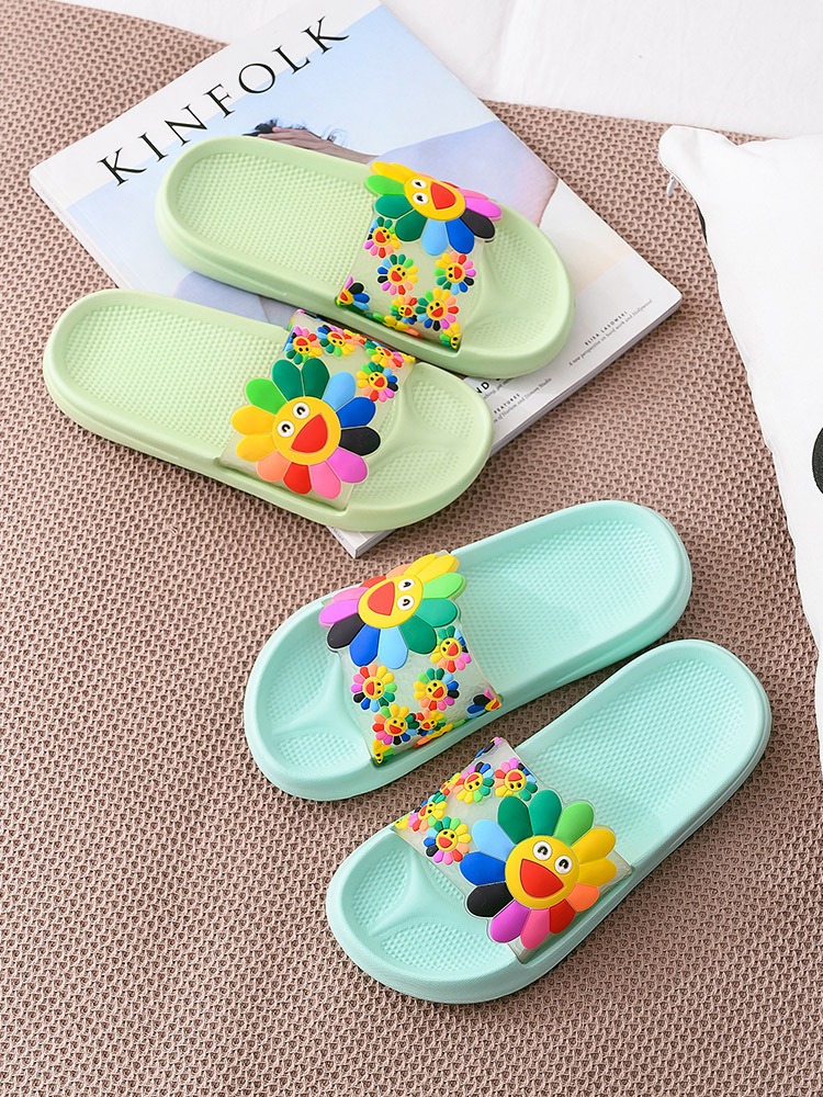 Pantoufles de plage &agrave; plateforme, sandales pour enfants, tongs plates d&eacute;contract&eacute;es pour filles, chaussures d'ext&eacute;rieur d'&eacute;t&eacute; pour le bain &agrave; la maison