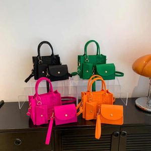 Sac à main en feutre motif Crocodile, fourre-tout, sacs à bandoulière, sac circulaire pour femmes, ensemble de 2 pièces 