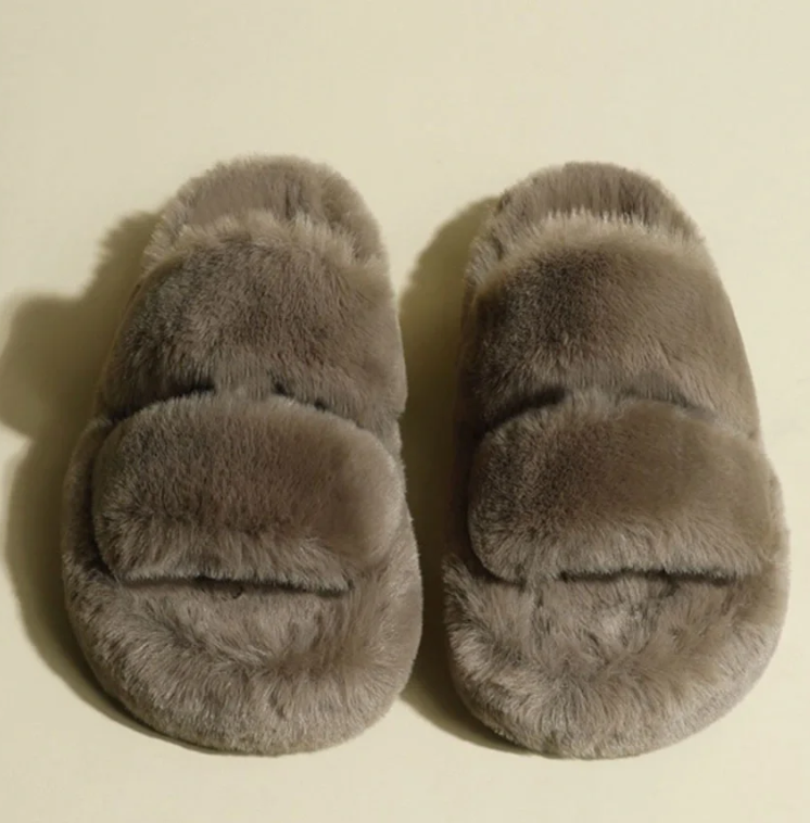 Mode d'hiver doux chaud confort plat fourrure pantoufle marque concepteur sans lacet mocassins Mules d&eacute;contract&eacute; int&eacute;rieur