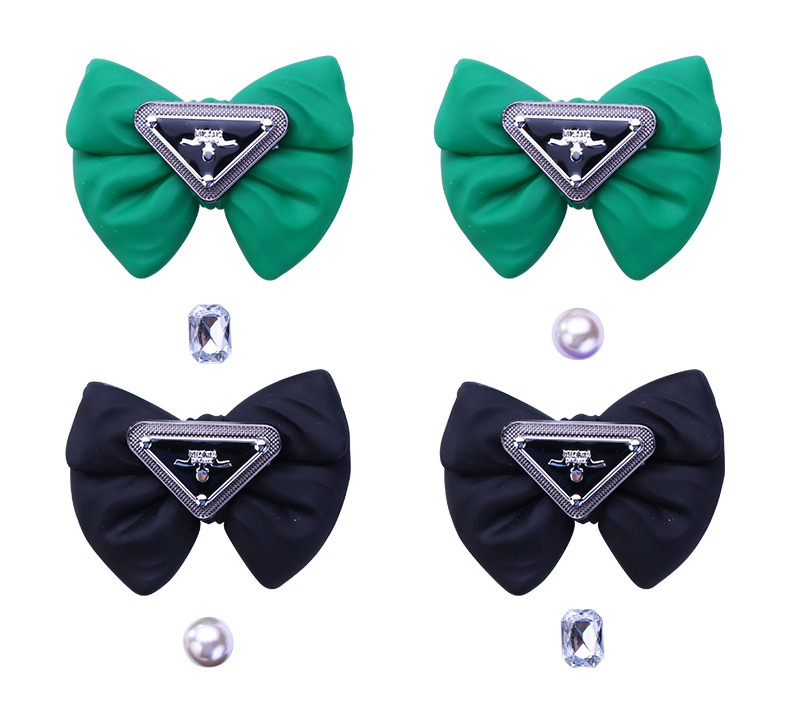 Breloques de sabot &agrave; nœud papillon, 1 pi&egrave;ce, vert bleu blanc noir, accessoires de chaussures en PVC, d&eacute;corations pour Couples, cadeaux pour enfants