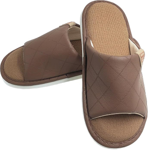 Slippées de faux cuir en faux cuir léger - respirant, unisexe, utilisation minimaliste pour la maison, non-glissement