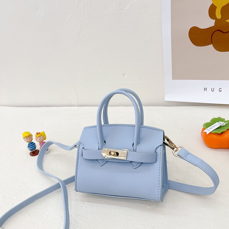 Sac &agrave; bandouli&egrave;re en cuir pour filles, Mini sac &agrave; la mode de couleur unie pour f&ecirc;te d'enfants 