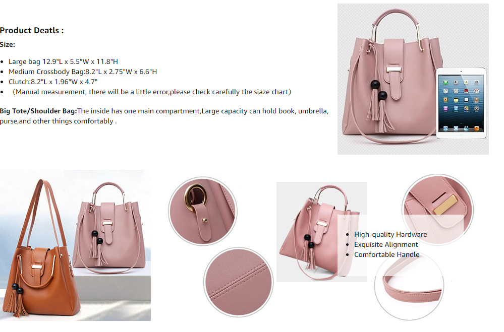 Sac 3 pi&egrave;ces pour dames, sac &agrave; bandouli&egrave;re de marques c&eacute;l&egrave;bres, sac &agrave; main en PU pour femmes, fourre-tout &agrave; pompon pour dames, sac &agrave; bandouli&egrave;re pour femmes