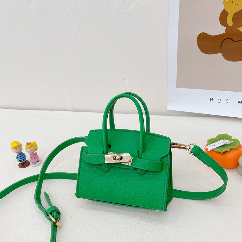 Sac &agrave; bandouli&egrave;re en cuir pour filles, Mini sac &agrave; la mode de couleur unie pour f&ecirc;te d'enfants 