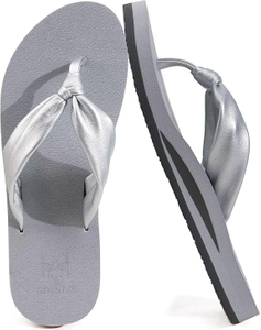 Les tongs pour femmes avec arc support confortable yoga tapis coussin sandales en cuir pour femmes glissades sur la plage d'été