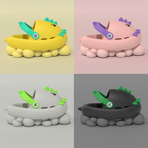 Sabots de dessin animé bleu Kawaii pour enfants, chaussures d'été pour enfants, joli dinosaure, chaussures de jardin en plein air, mignons garçons 