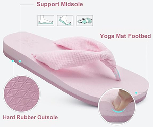 Les tongs pour les femmes avec une arc de soutien de soutien de yoga confortable plage d'été confortable sandales de bouton de sandales en plein air en plein air en intérieur