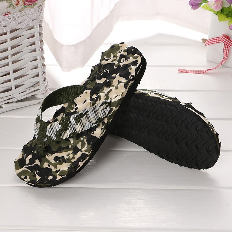 Tongs de Camouflage, pantoufles, sandales d'int&eacute;rieur et d'ext&eacute;rieur, chaussures de plage antid&eacute;rapantes d&eacute;contract&eacute;es pour hommes