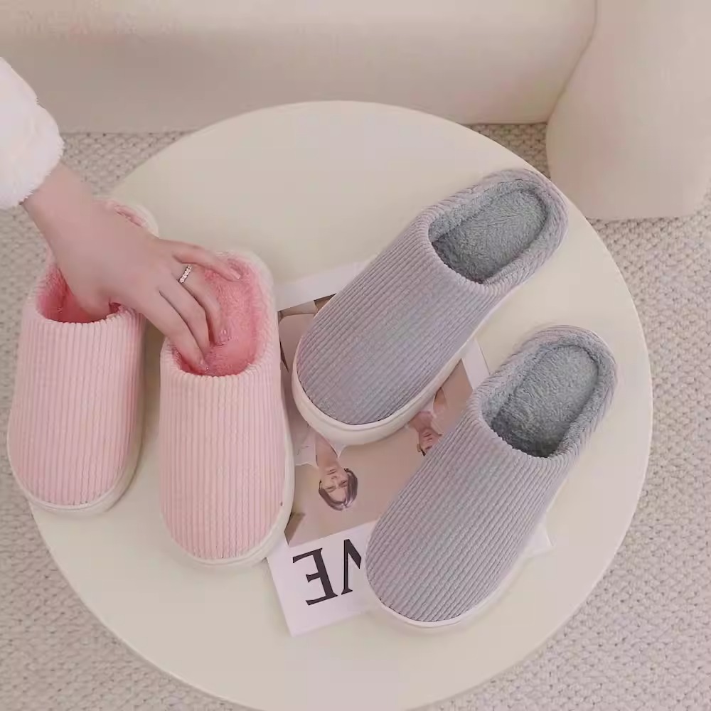 Pantoufles de chambre &agrave; coucher d’hiver, pantoufles de chambre &agrave; coucher &agrave; la maison, pantoufles de chambre &agrave; coucher en peluche, pantoufles de chambre &agrave; coucher pour femmes, pantoufles de chambre unisexes