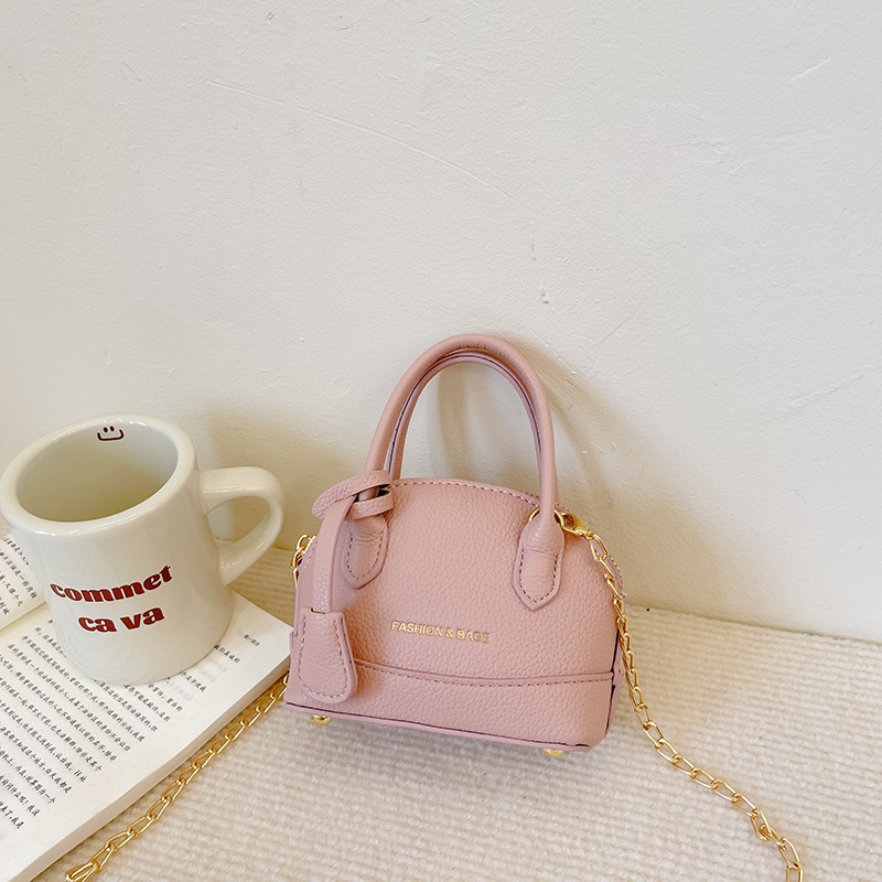 Sac &agrave; bandouli&egrave;re en cuir pour filles, Mini sac &agrave; la mode de couleur unie pour f&ecirc;te d'enfants 