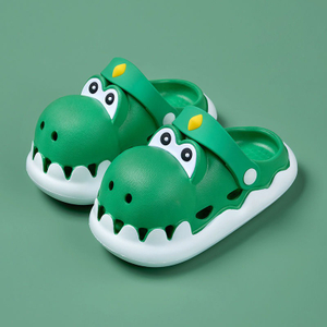 Sabots dinosaure 3D pour petites filles et garçons, pantoufles de jardin mignonnes de dessin animé, chaussures de plage pour piscine d'été pour enfants