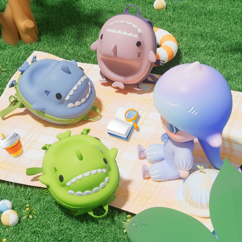 Nouveau 3D enfants sacs d'&eacute;cole enfants sacs &agrave; dos requin dessin anim&eacute; enfant en bas &acirc;ge enfants sac &agrave; dos mode voyage sacs de plein air