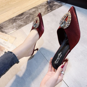 Escarpins d'été à talons strass pour femmes, chaussures élégantes à bout pointu, chaussures de bureau à talons aiguilles