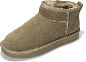 Bottines en cuir de luxe : doublure en fausse fourrure pour plus de chaleur et de style en hiver. 